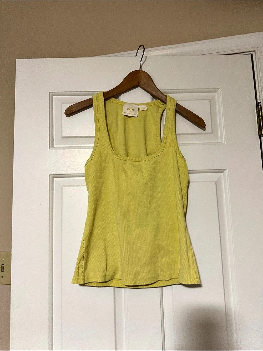 Maeve by Anthropologie Ribbed Tank Top in Yellow Size Medium Like New